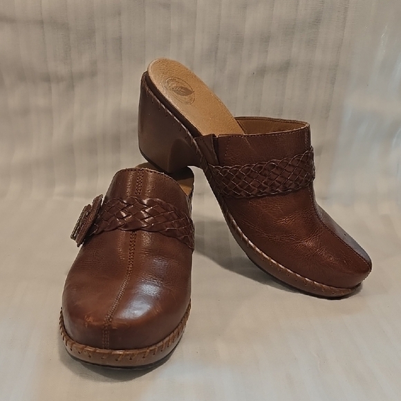 Nurture by Lamaze Shoes - Nurture Brown Leather Clogs with Braided Detail and Buckle 8
